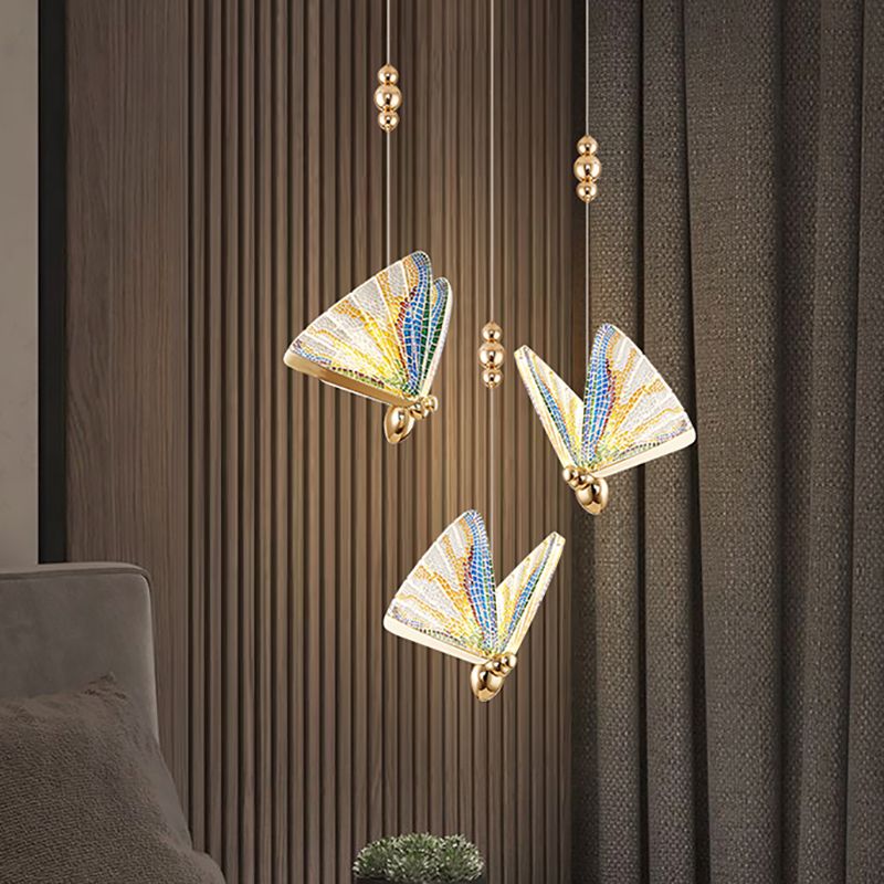 Modern Style Butterfly Shape Pendant Lighting Metal 1 Light Pendant Light for Bedroom