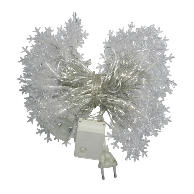 Battery Powered Snowflake LED String Light Decorative Plastic Festive Light for Indoor