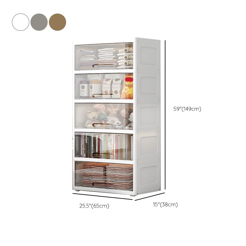 Contemporary Wardrobe Armoire with Door Plastic Youth Armoire