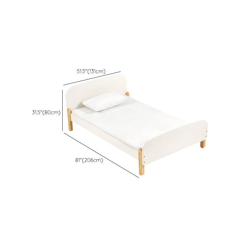 White Wooden Standard Bed Contemporary Mattress Included Bed with Storage