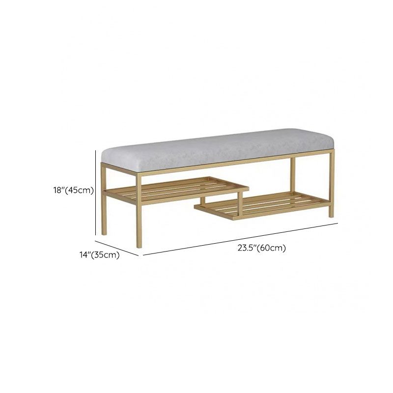 Modern Entryway Bench Cushioned Metal Seating Bench , 14" Width