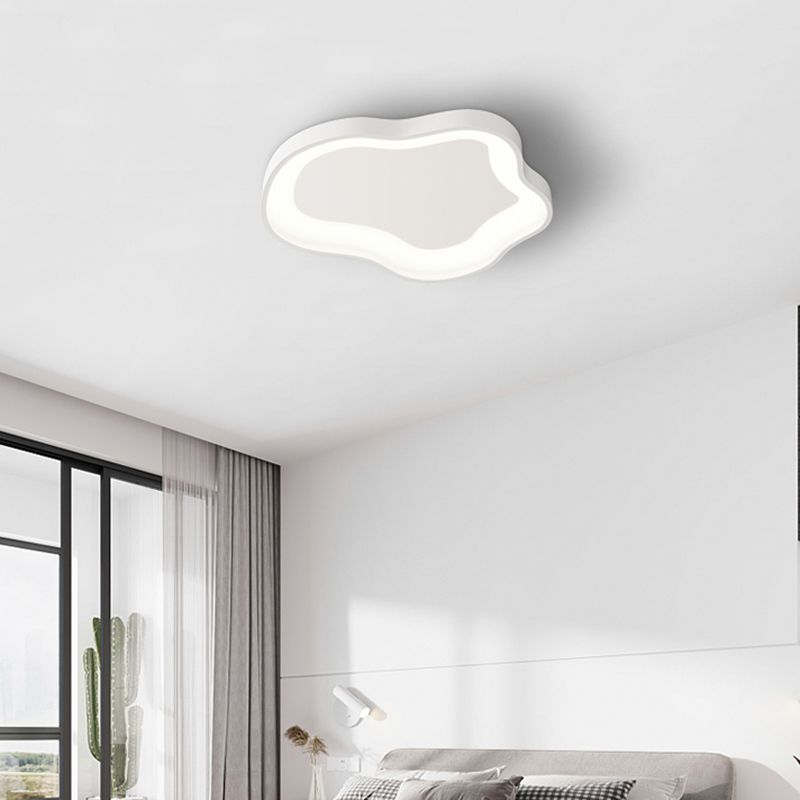 White Ceiling Light Fixture Nordic Cloud LED Flush Mount for Bedroom