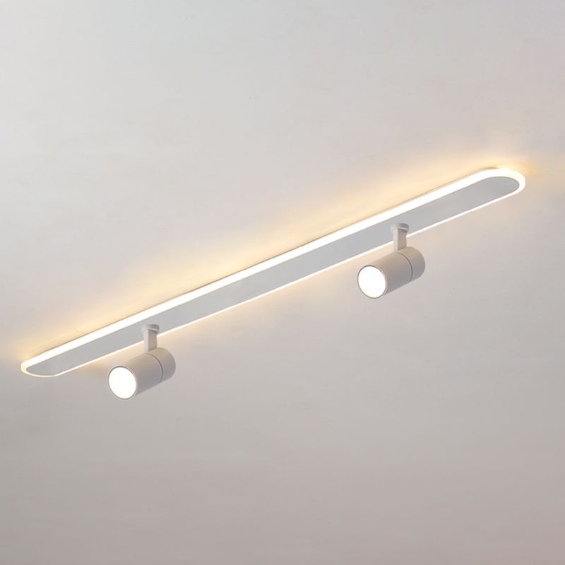 White Rectangular LED Semi Flush Mount in Modern Creative Style Acrylic Ceiling Light for Commercial Place