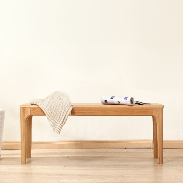 Natural Modern Solid Color Bench Solid Wood Entryway and Bedroom Seating Bench