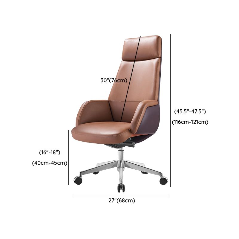 Modern Chair Leather Adjustable Seat Height Office Chair with Wheels