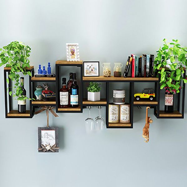 Metal Wall Mounted Wine Bottle & Glass Rack Modern Wine Rack Kit