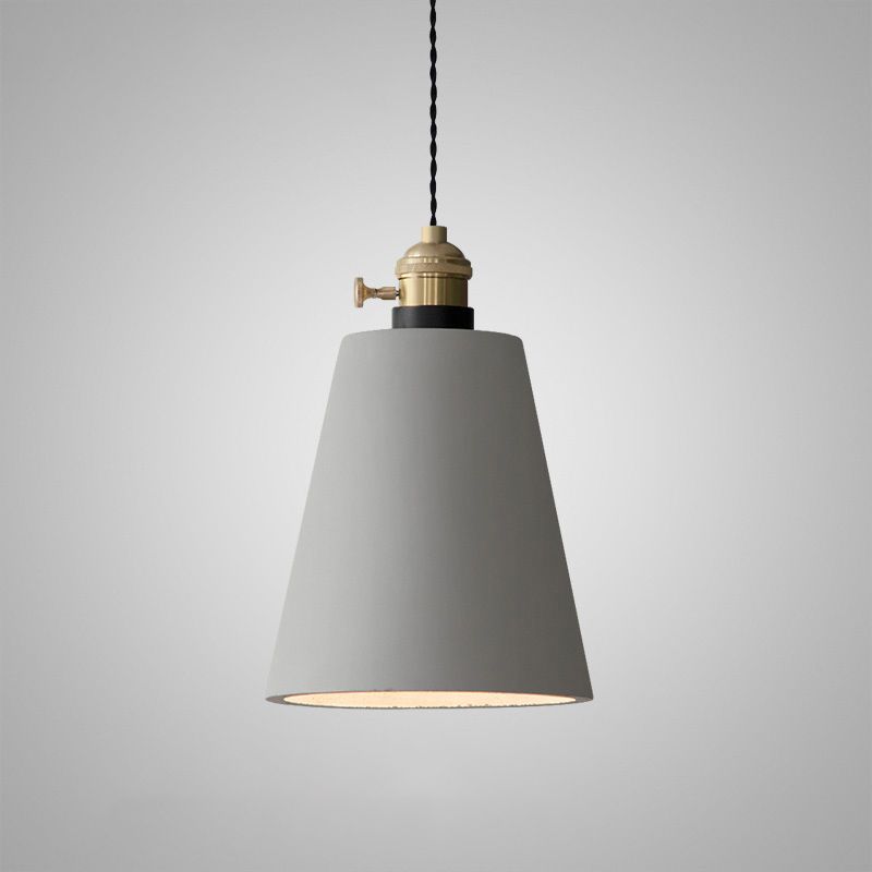 Cement Hanging Lamp Kit Grey Modern Mini Pendant Light for Coffee Shop