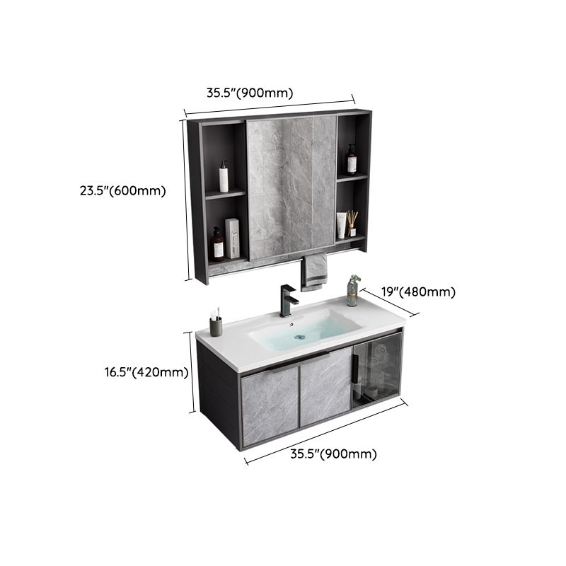 Metal Bathroom Sink Vanity Wall-Mounted Bathroom Vanity with Sink Included