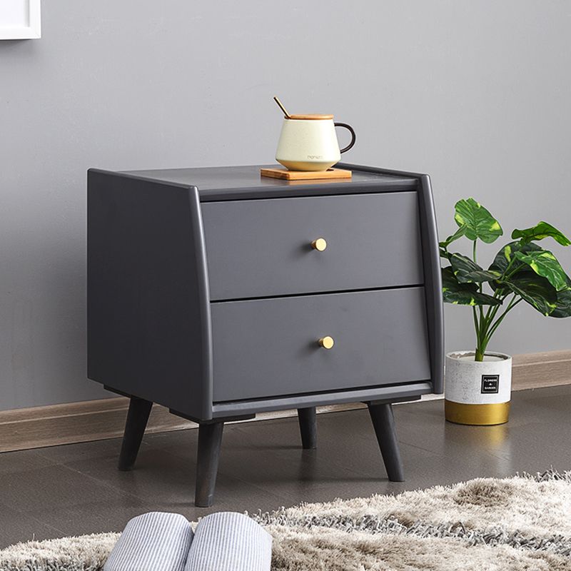 2 - Drawer Industrial Accent Table Nightstand Antique Finish Nightstand