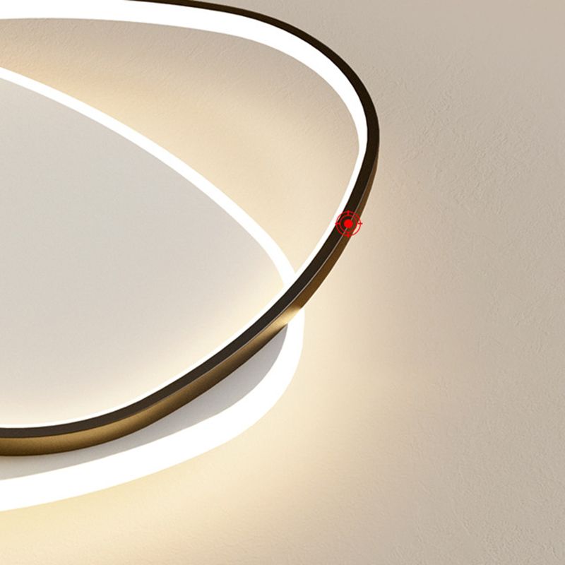 Moderne, beknopte ovale LED-plafondlamp van smeedijzer, inbouw met acrylkap