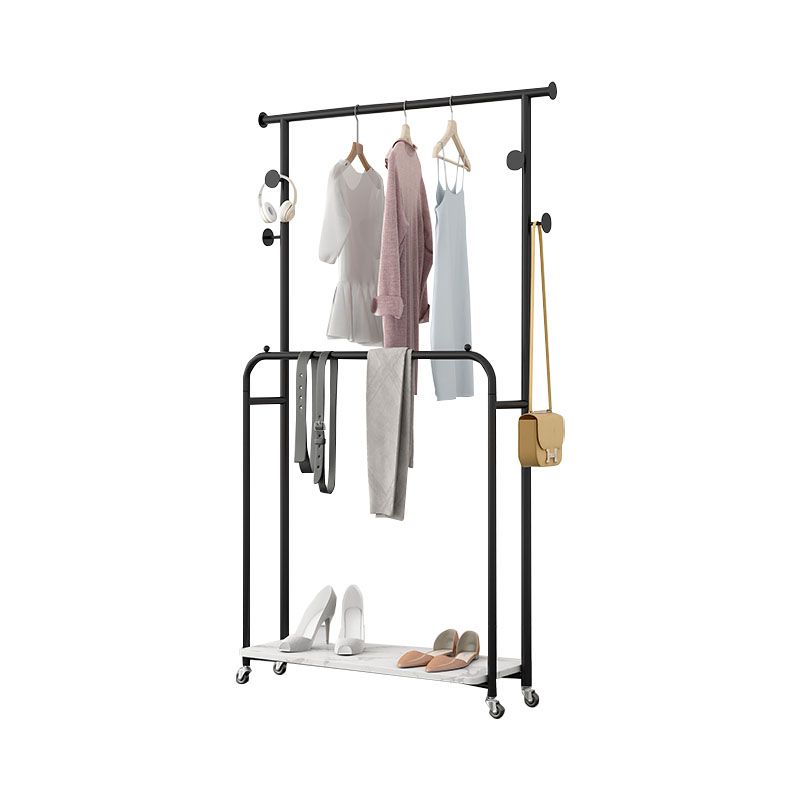 Glam Entryway Kit 2 Hanging Rails Lower Shelf and Hooks Coat Hanger