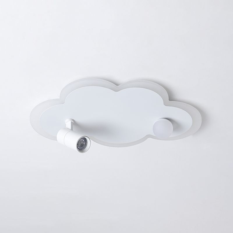 Montaggio semifulto a LED di nuvole bianche in moderno appuntamento a soffitto interno in metallo creativo con ombra acrilica