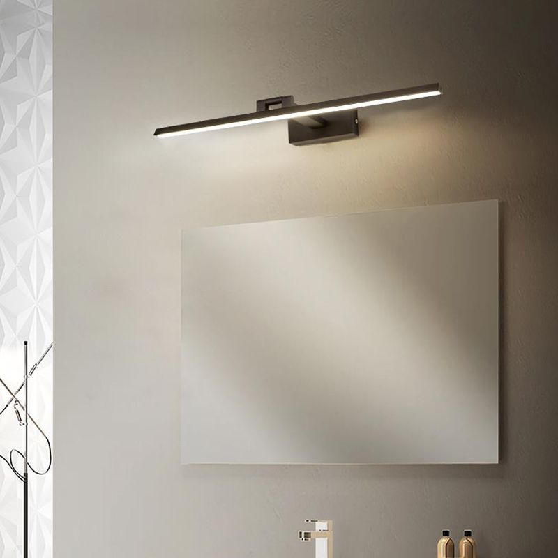 1-Light Modern Style Metal Vanity Light Straight LED Mirror Light for Bathroom