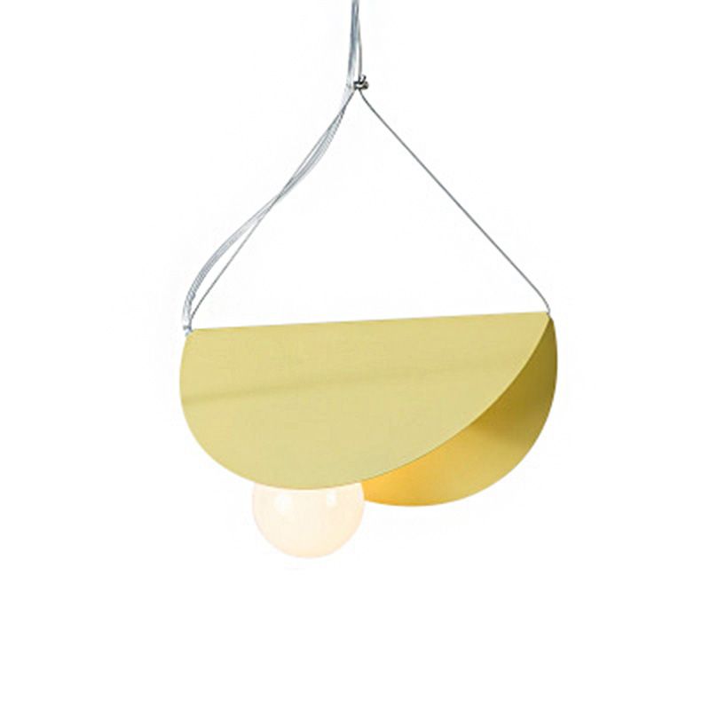 Nordic Style Suspension Light Fold Circle 1 Head Metal Pendant Light for Corridor Cafe