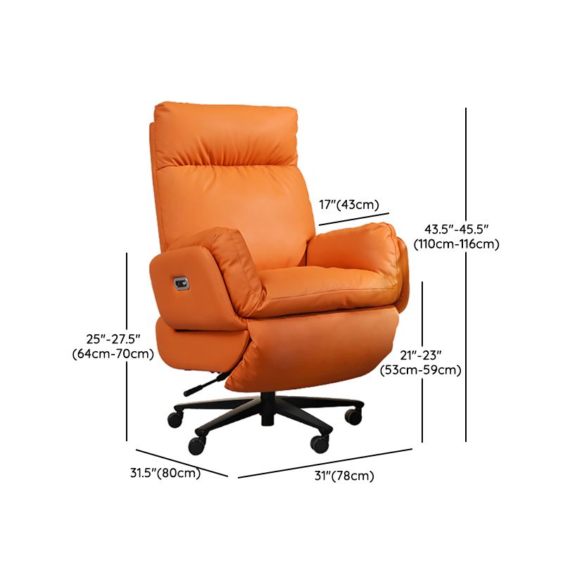 Orange Standard Recliner Power-Push Botton Recliners Position Lock