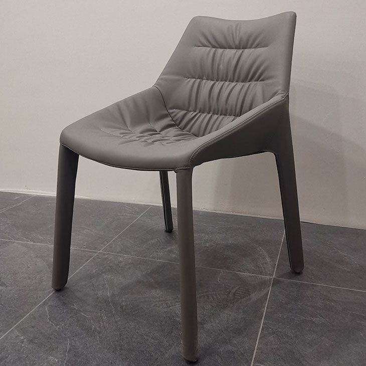 Contemporary Steel Dining Chair Parsons Furniture in Matte Finish for Home