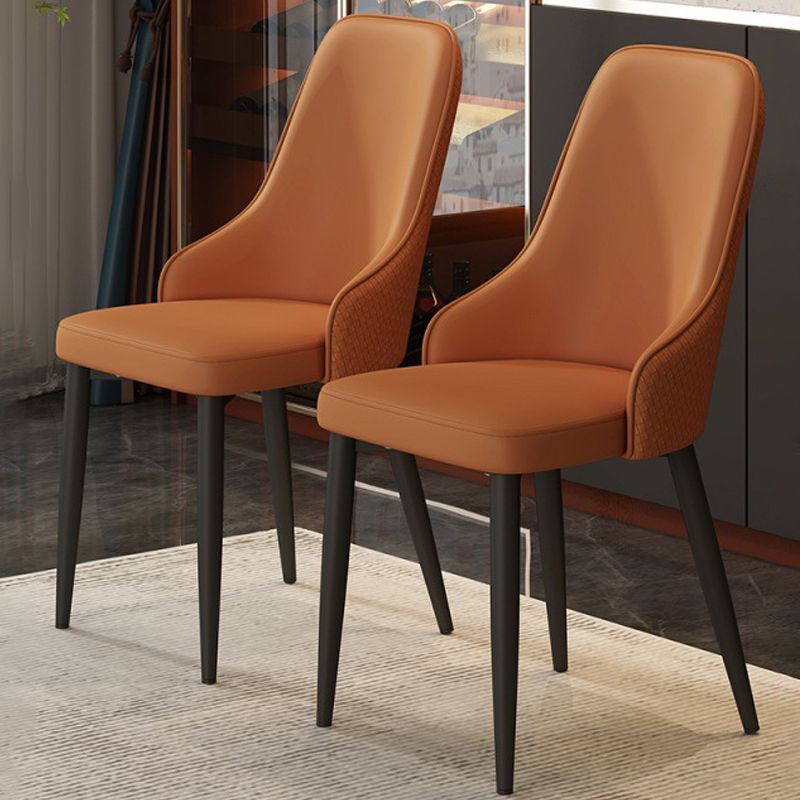 Contemporary Modern Metal Indoor-Outdoor Side Chair Solid Back Chair