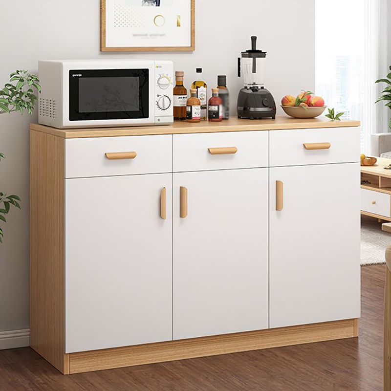 Artificial Wood Kitchen Sideboard Cabinet Modern Credenza with Drawers and Storage