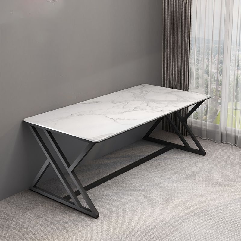 Modern Stone Gaming Desk Rectangular 29.53" Tall Computer Desk