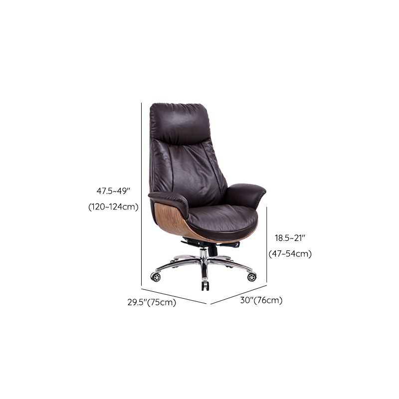 Contemporary Leather Executive Chair Wheels Included Managers Chair for Office