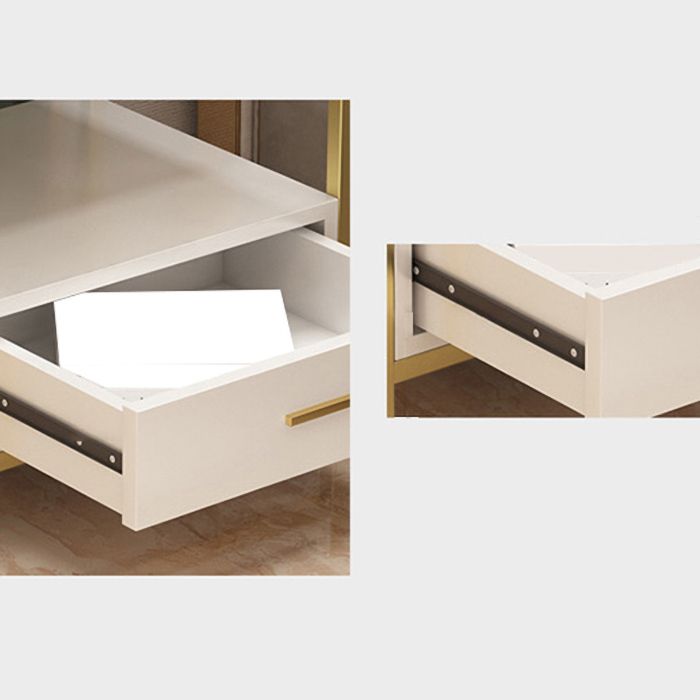 Contemporary Night Table Faux Marble Bed Nightstand for Bedroom