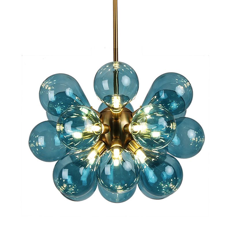 Living Room 18 Head Chandelier Lighting Fixture Modern Glass Chandelier Pendant Light