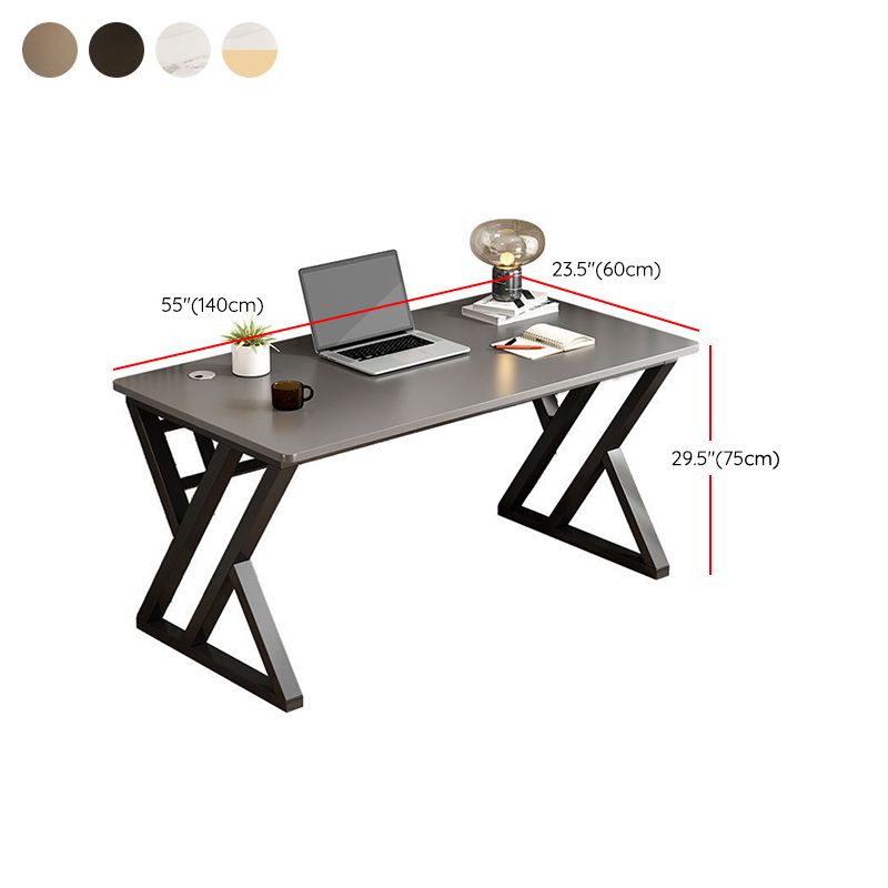 Modern Rectangular Computer Desk Wooden Black Gaming Desk with Black Legs