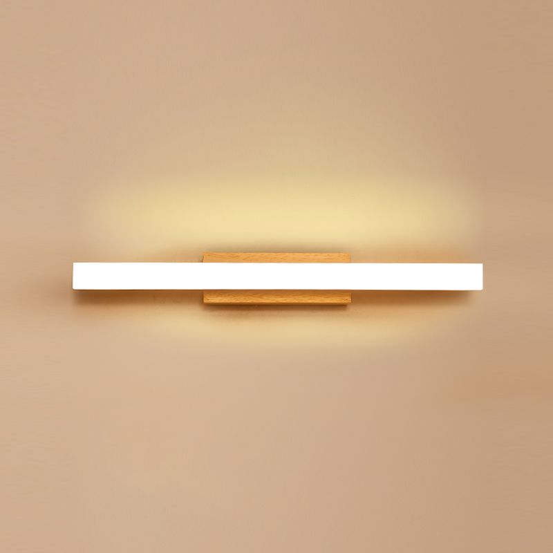 Geometry Shape Wall Light Modern Style Wood 1 Light Sconce Lamp for Bathroom