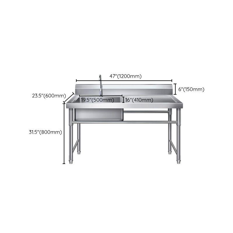 Contemporary Stainless Steel Sink with Strainer Drop-In Kitchen Sink