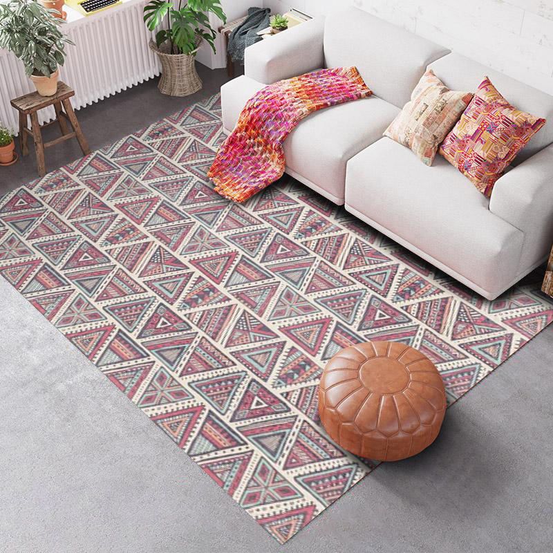 Tapis classique du sud-ouest de motif tribal tapis résistant aux taches en polyester pour décoration domestique