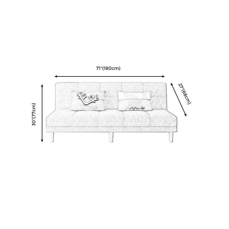 70.87" L √ó 26.77" W √ó 30.31" H Biscuit Back Sofa Foldable Armless Couch