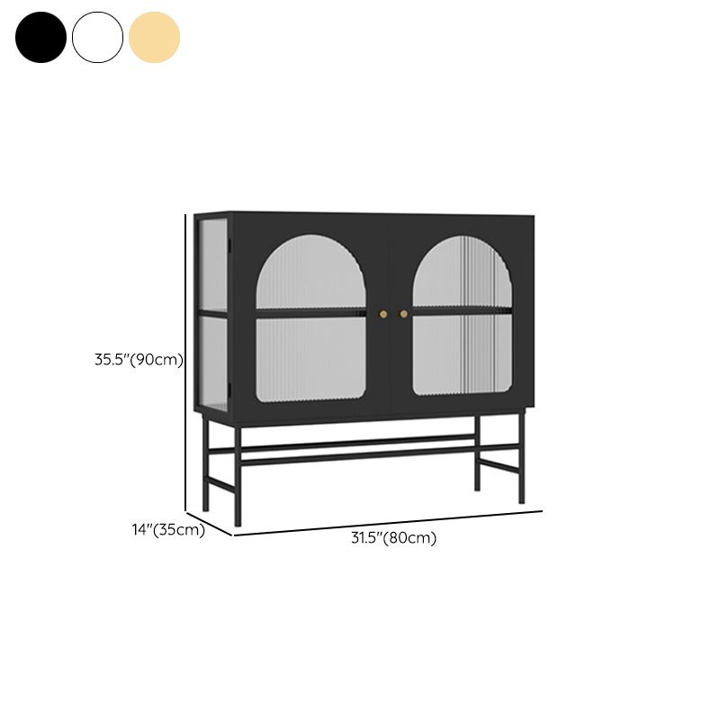 Modern Metal Curio Cabinet Glass Doors Display Cabinet with Legs for Living Room