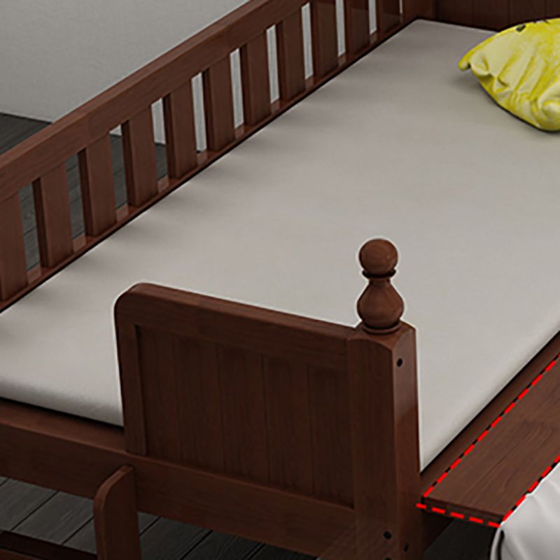 Traditional Nursery Crib Espresso Wood Nursery Bed with Guardrail