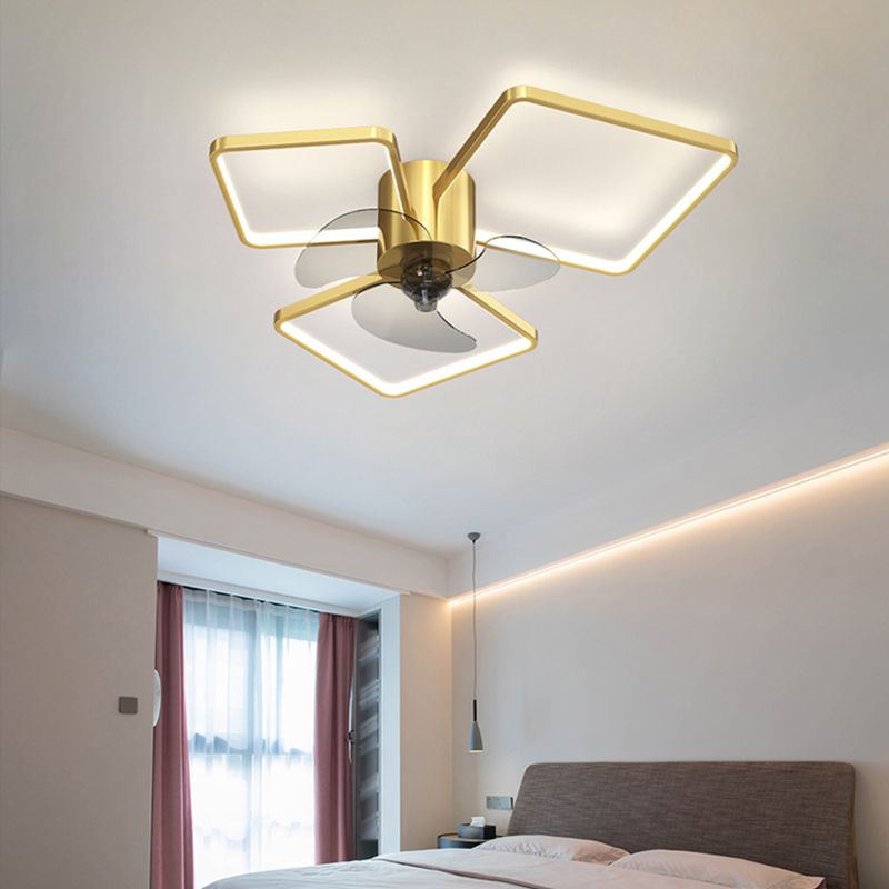 Metal Geometric Ceiling Fans Modern Style Multi Lights Ceiling Fan Lamp Fixture