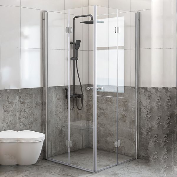 Semi Frameless Tempered Glass Shower Enclosure Folding Shower Screen