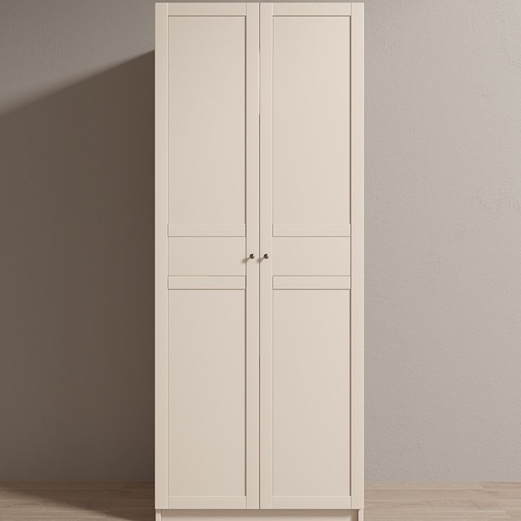 White Wood Wardrobe Armoire Modern Wardrobe with Soft Close Doors