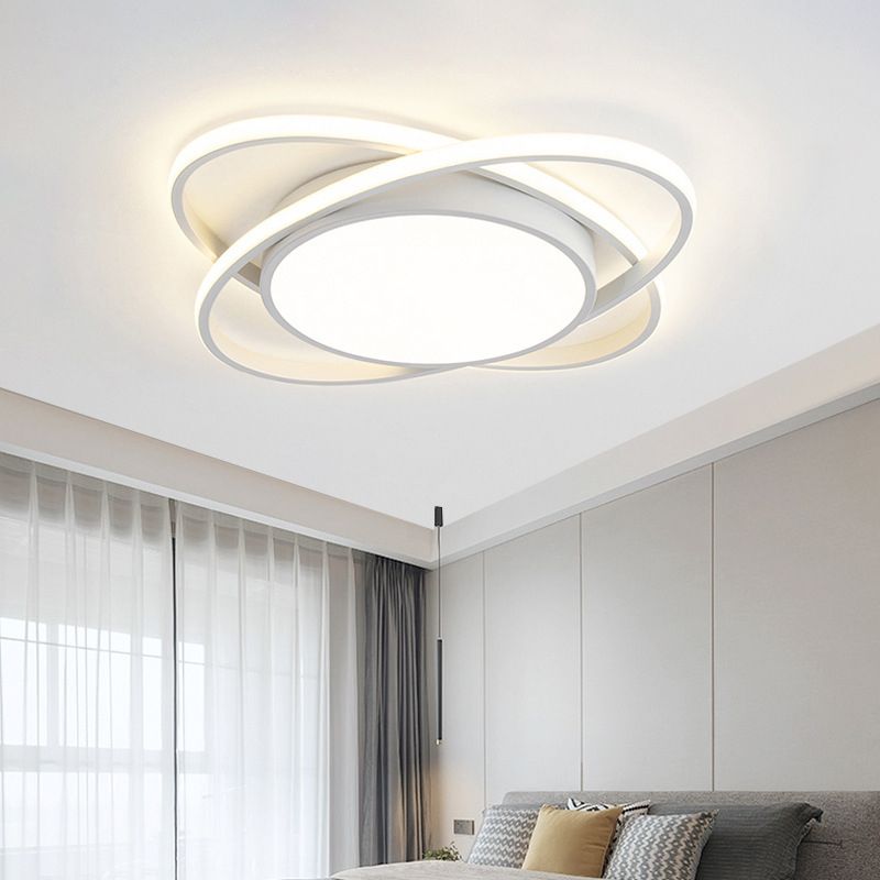 Metal Round Shape Flush Mount Light Nordic Macarons 3-Lights Flush Mount Ceiling Light