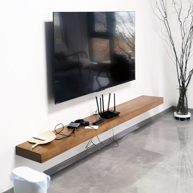 Japanese Simple Solid Wood TV Cabinet Wall Mounted Partition I-board TV Stand