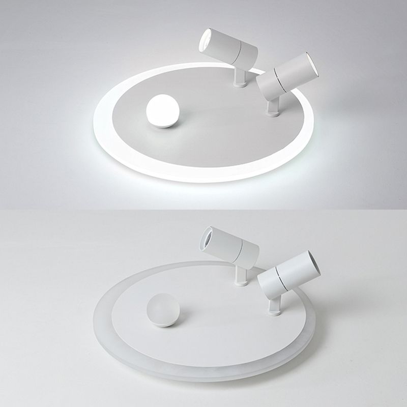 Circular LED Semi Flush Mount in Modern Concise Style Acrylic Indoor Ceiling Light in White