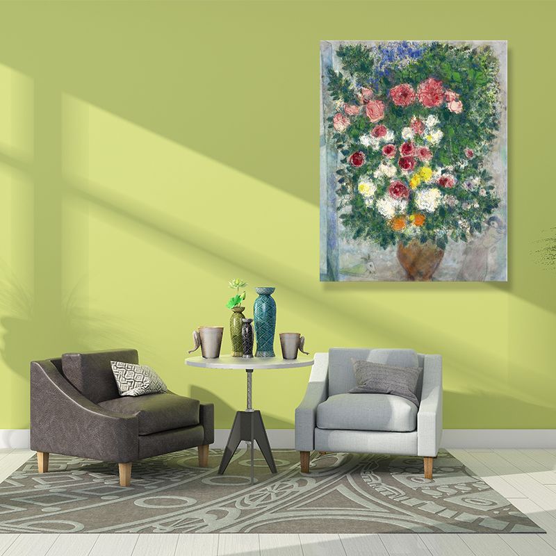 Blossom By the Windowsill Canvas Textured Countryside Living Room Wall Art Decor