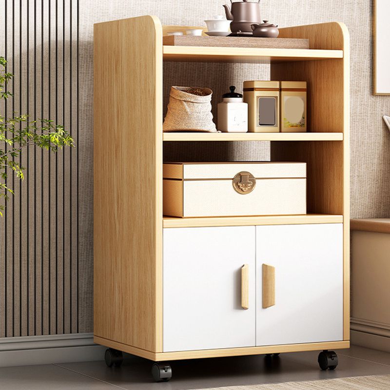 Contemporary Wooden Bedside Cabinet Lower Shelf Night Table for Bedroom