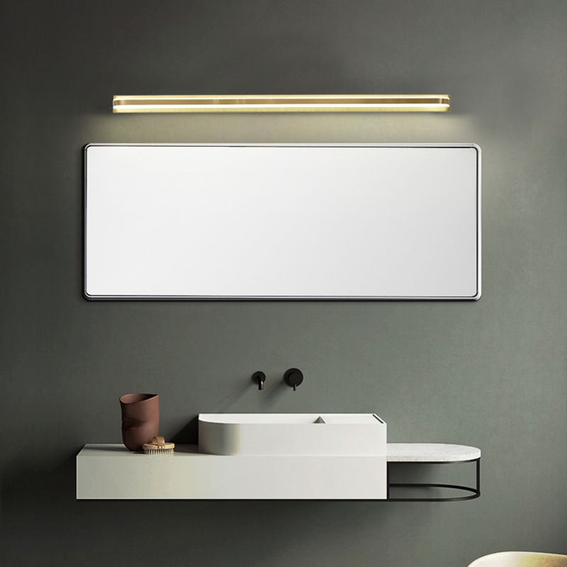 Estilo moderno de forma lineal iluminación de pared metal 1 apliques de luz para baño