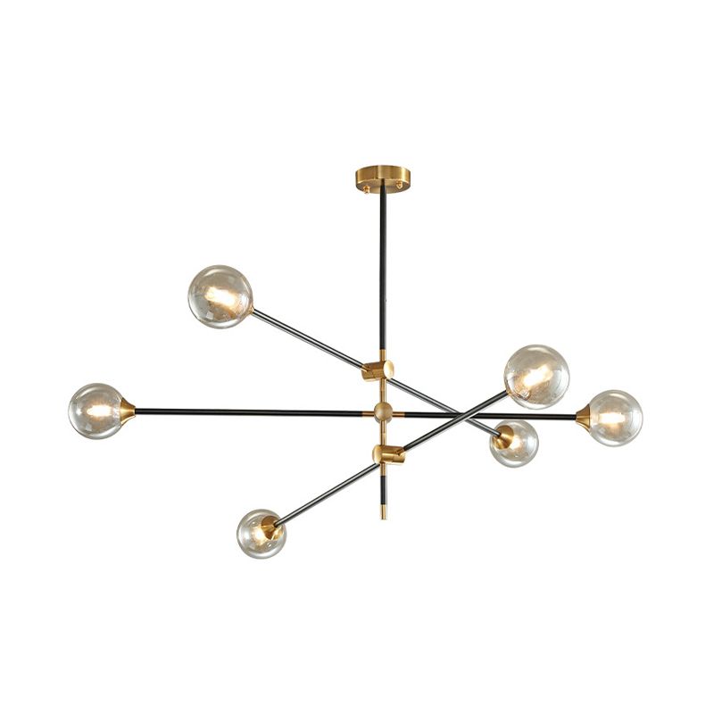 Molecular Pendant Chandelier Modern Glass Living Room Hanging Ceiling Light in Gold and Black