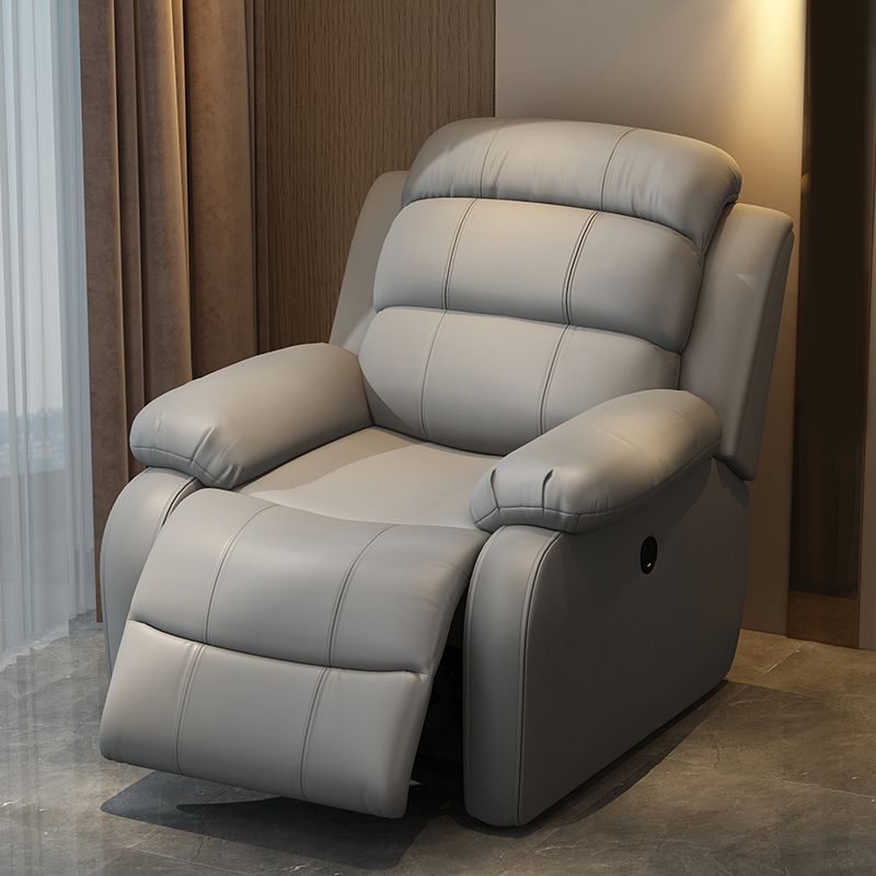 Solid Color Faux Leather Standard Recliner Metal Frame Recliner Chair