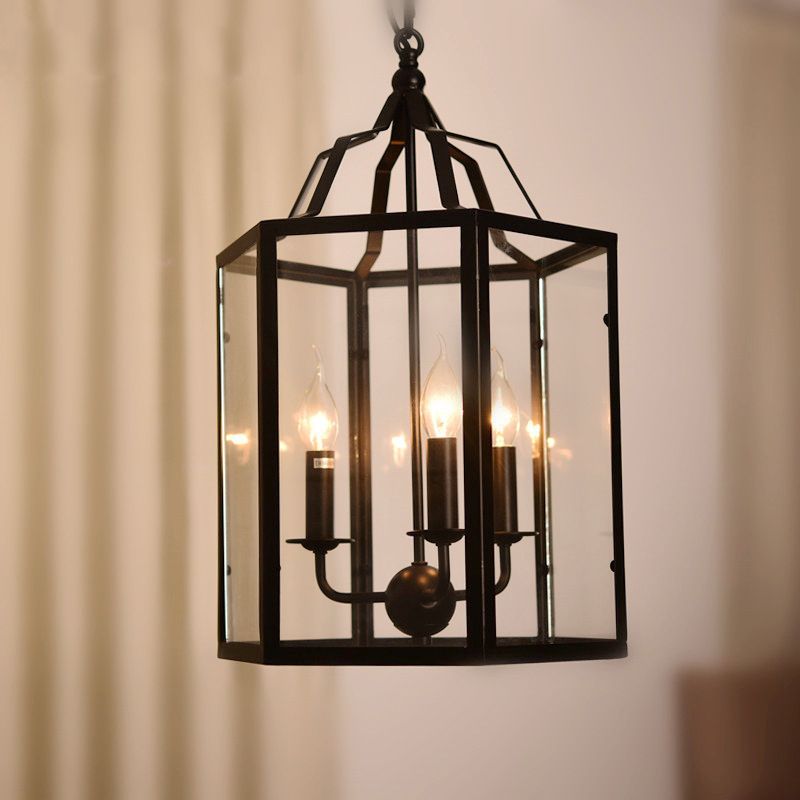 Candle Hanging Ceiling Fixture Industrial Black Metal Ceiling Hanging Light Fixture