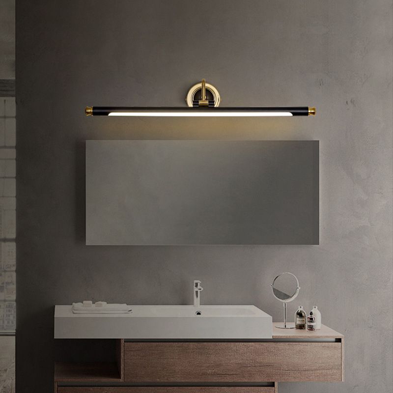 Contemporary LED Mirror Lamp Metal Vanity Light Fixtures in Black and Gold for Bathroom