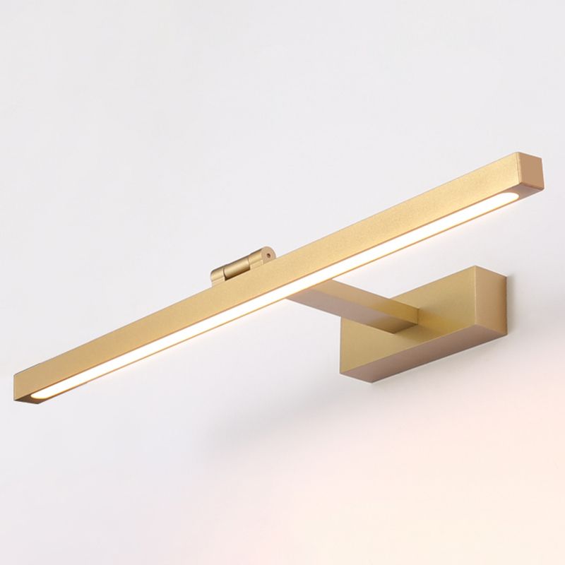 Nordic Streamlined Wall Light Sconce Metal LED Bathroom Wall Light Fixture in Gold