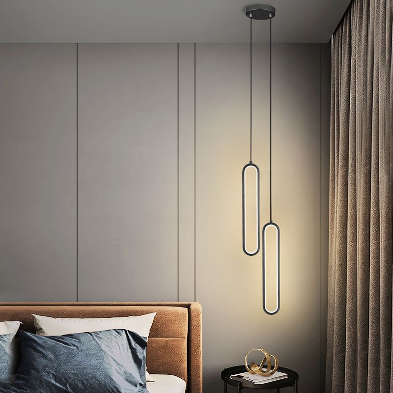 Metal Minimalist Line Shade Hanging Lights Modern Style Light Hanging Mount Fixture