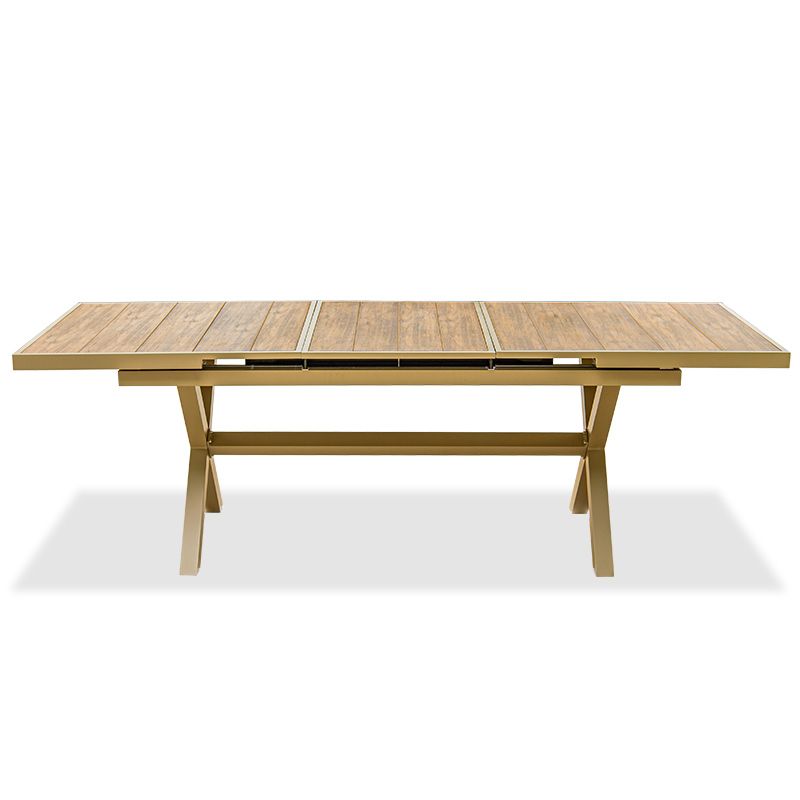 Rectangle Manufactured Wood Dining Table Contemporary Aluminum Frame Patio Table