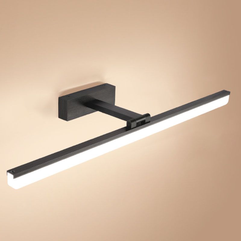 Metal de 1 luces lineal mata de pared de estilo moderno lámpara de montaje de pared de espejo moderno